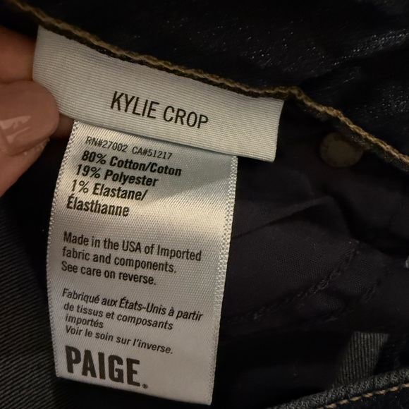 ✨ PAIGE Kylie Crop Jeans Women’s Size 30 – Dark Wash Stretch Denim - Picture 3 of 10